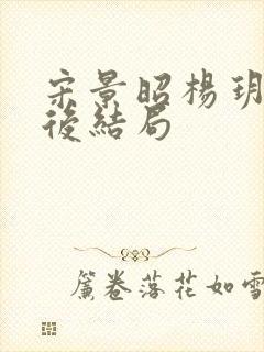 宋景昭杨玥薇最后结局