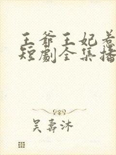 王爷王妃惹不得短剧全集播放