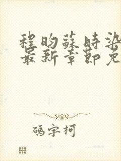 程昀苏时染小说最新章节免费阅读