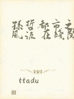 孙哲都市之医武风流 在线阅读