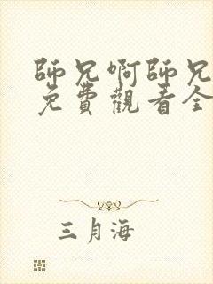 师兄啊师兄动画免费观看全集高清