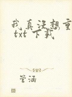 我真没想重生啊 txt 下载