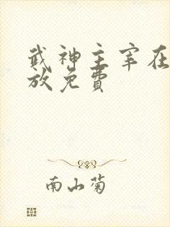 武神主宰在线播放免费