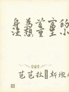 身为首富的我真没想重生小说