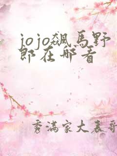 jojo飙马野郎在哪看