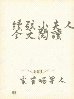 续弦小夫人免费全文阅读