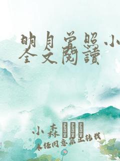 明月曾照小重山全文阅读