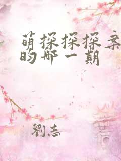 萌探探探案张若昀哪一期