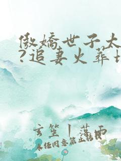 傲娇世子太毒舌?追妻火葬场吧你