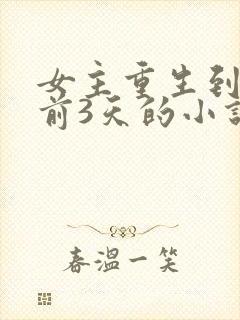 女主重生到末世前3天的小说