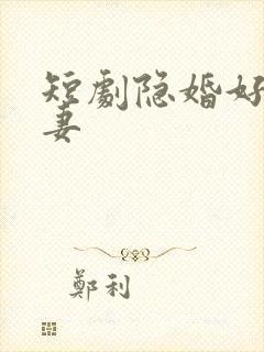 短剧隐婚好运甜妻
