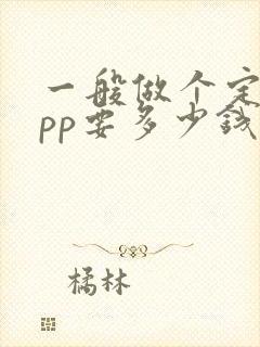 一般做个定制app要多少钱