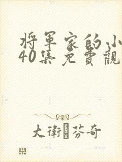 将军家的小娘子40集免费观看