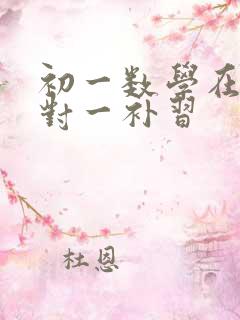 初一数学在线一对一补习