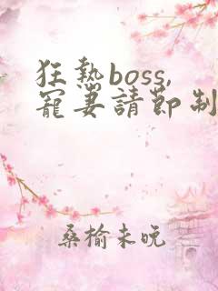 狂热boss,宠妻请节制漫画免费
