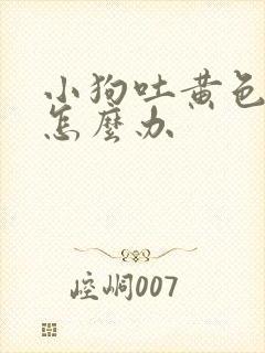 小狗吐黄色粘液怎么办