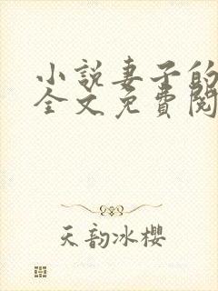 小说妻子的秘密全文免费阅读