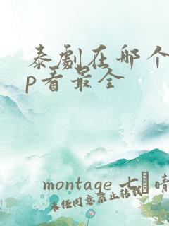 泰剧在哪个app看最全