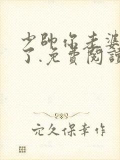 少帅你老婆又跑了.免费阅读