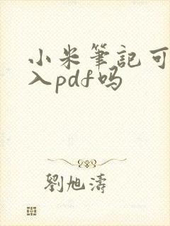 小米笔记可以导入pdf吗