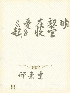 《爱在黎明前升起》收官