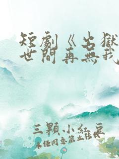 短剧《出狱当天世间再无我》