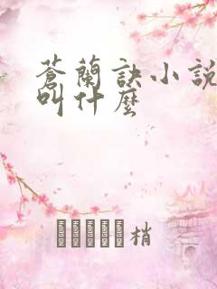 苍兰诀小说原著叫什么