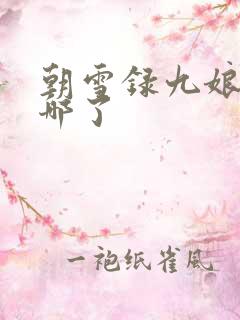 朝雪录九娘子去哪了