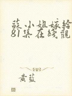 苏小姐嫁给错人81集在线观看