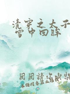 清穿之太子娇妃 雪中回眸