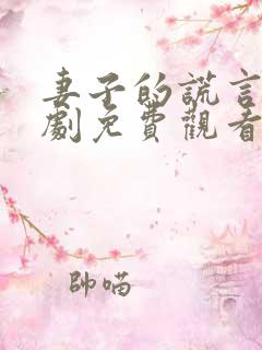 妻子的谎言电视剧免费观看全集