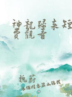 神龙归来短剧免费观看
