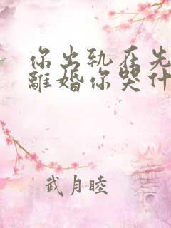 你出轨在先 我离婚你哭什么小说