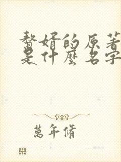 赘婿的原著小说是什么名字