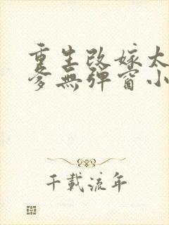 重生改嫁太子他爹无弹窗小说