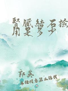 肾脏结石检查费用是多少