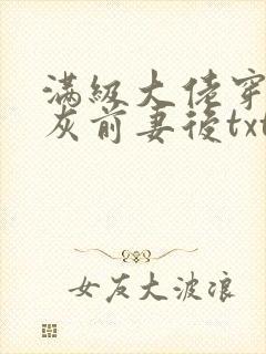 满级大佬穿成炮灰前妻后txt