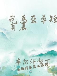 我为至尊短剧演员表