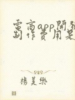 电商app开发制作费用是多少