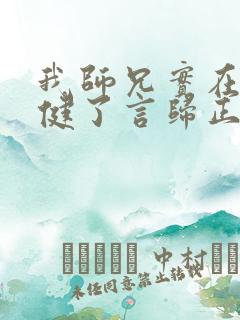 我师兄实在太稳健了言归正传正版小说