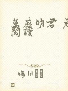 万历明君 免费阅读