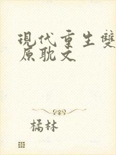 现代重生双男主原耽文