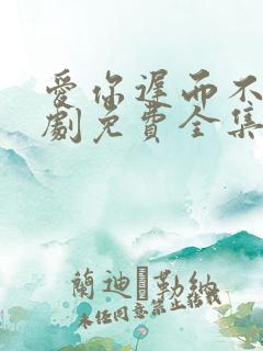 爱你迟而不晚短剧免费全集免费播放