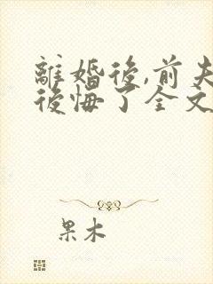 离婚后,前夫他后悔了全文免费阅读