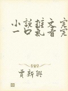 小说推文完结版一口气看完超级好看