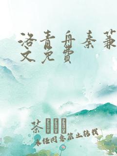 洛青舟秦蒹葭全文免费