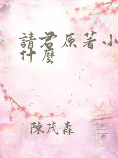 请君原著小说叫什么