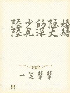 陆少的隐婚罪妻陆见深大结局