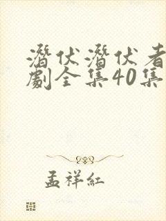 潜伏潜伏者电视剧全集40集免费观看