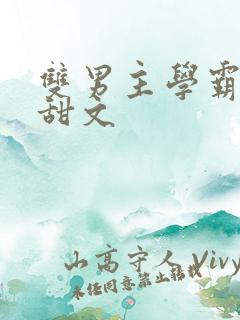 双男主学霸校园甜文